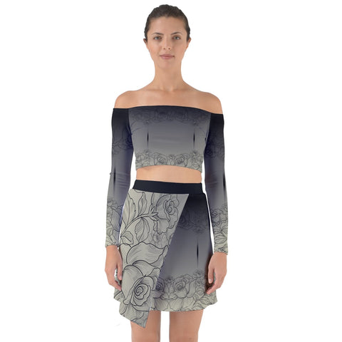 "Rosemont" Off Shoulder Top with Skirt Set